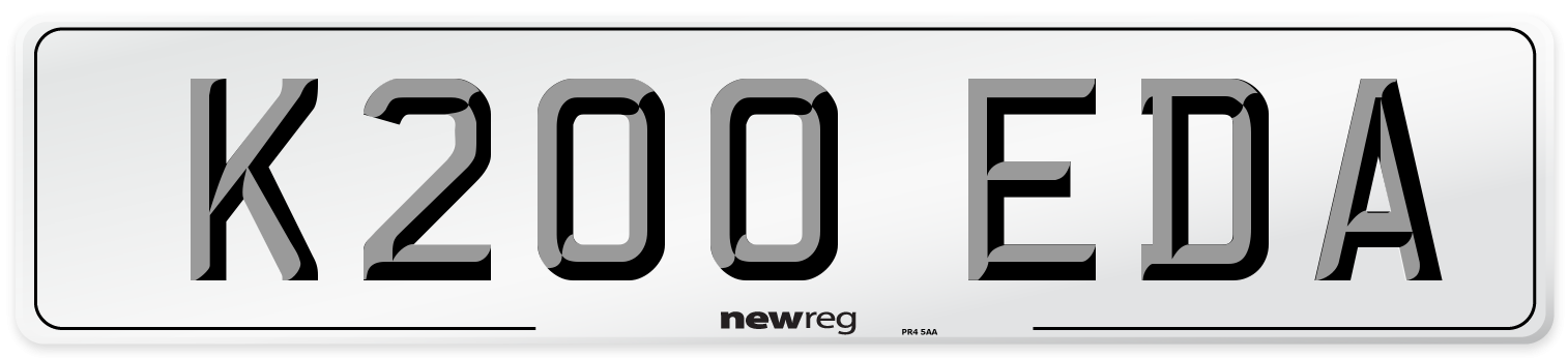 K200 EDA Number Plate from New Reg